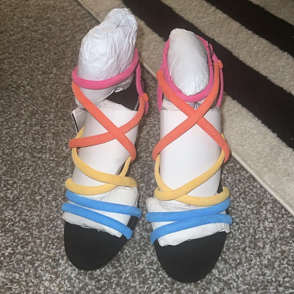 Zara Multi Colored Strappy Sandals - Picture 1 of 8